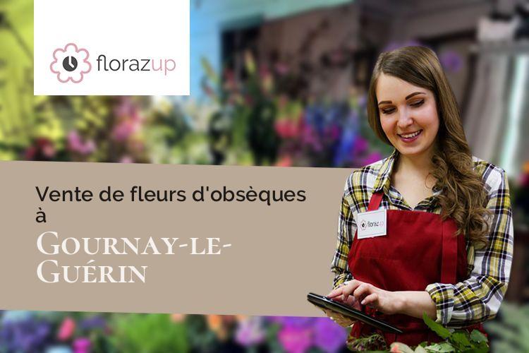 fleurs deuil pour des funérailles à Gournay-le-Guérin (Eure/27580)