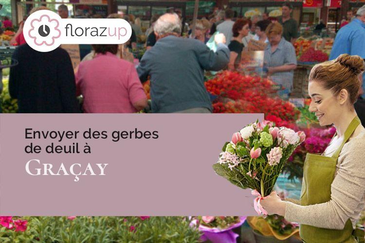 gerbes de fleurs pour un deuil à Graçay (Cher/18310)