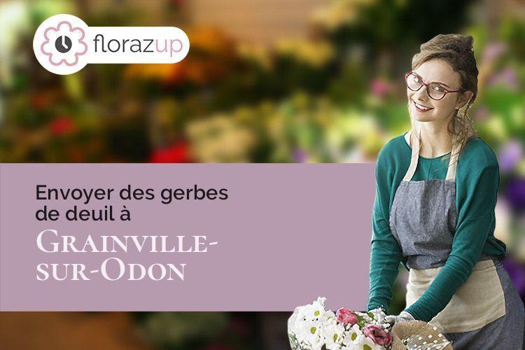 couronnes de fleurs pour des obsèques à Grainville-sur-Odon (Calvados/14210)