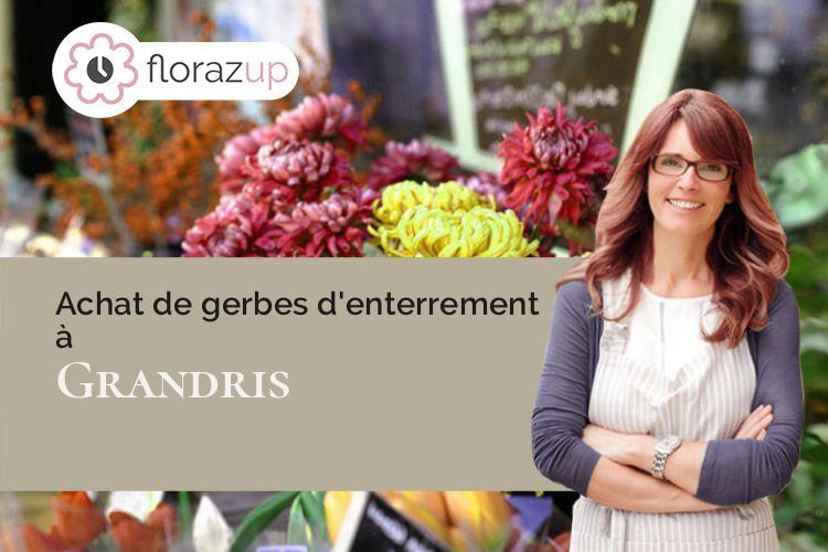 couronnes de fleurs pour un décès à Grandris (Rhône/69870)