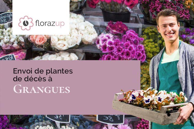 gerbes de fleurs pour des funérailles à Grangues (Calvados/14160)