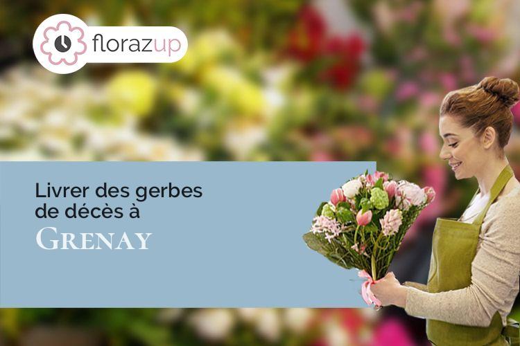 coeur de fleurs pour un décès à Grenay (Isère/38540)