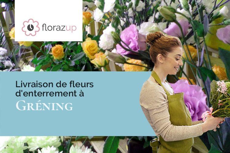 croix de fleurs pour un enterrement à Gréning (Moselle/57660)