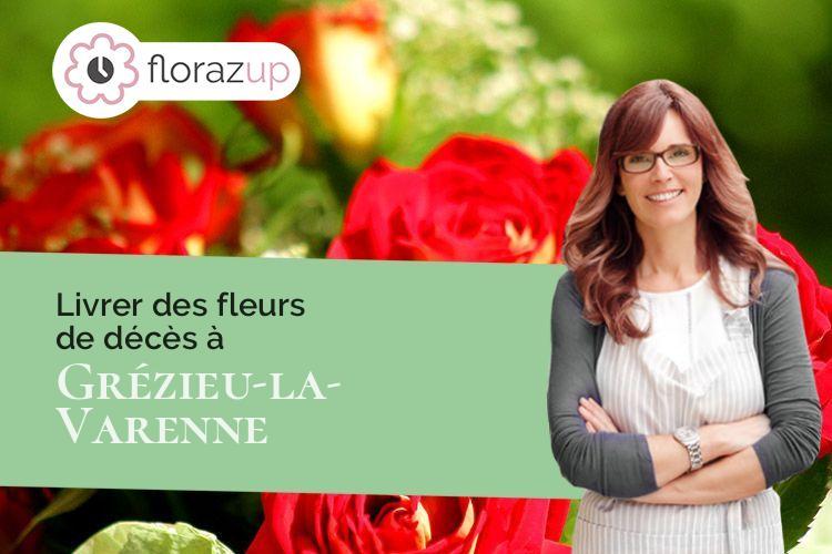 compositions florales pour un enterrement à Grézieu-la-Varenne (Rhône/69290)