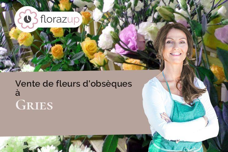 couronnes de fleurs pour des obsèques à Gries (Bas-Rhin/67240)