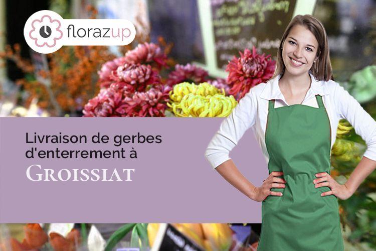 couronnes florales pour des obsèques à Groissiat (Ain/01810)