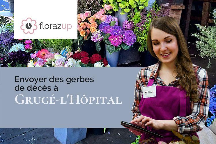 compositions de fleurs pour un décès à Grugé-l'Hôpital (Maine-et-Loire/49520)