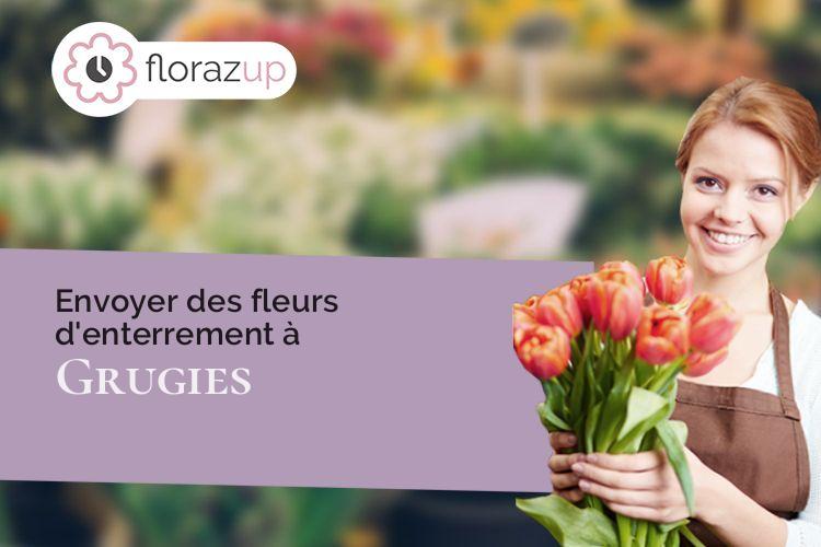 coeur de fleurs pour un décès à Grugies (Aisne/02680)