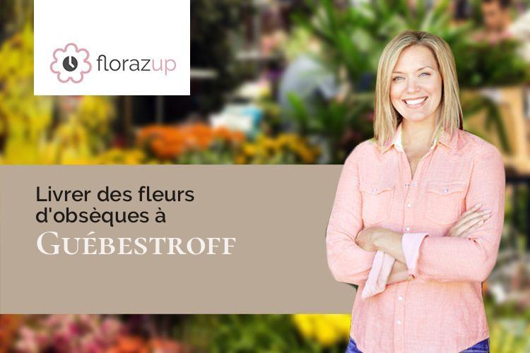 couronnes de fleurs pour des obsèques à Guébestroff (Moselle/57260)