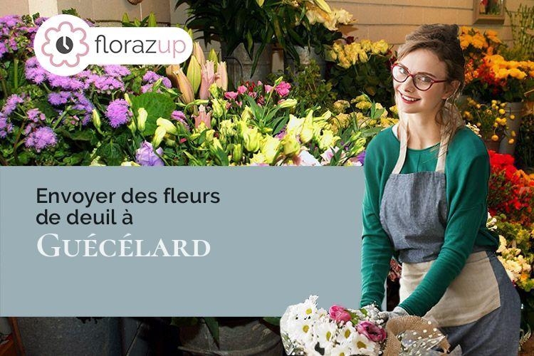 croix de fleurs pour un décès à Guécélard (Sarthe/72230)