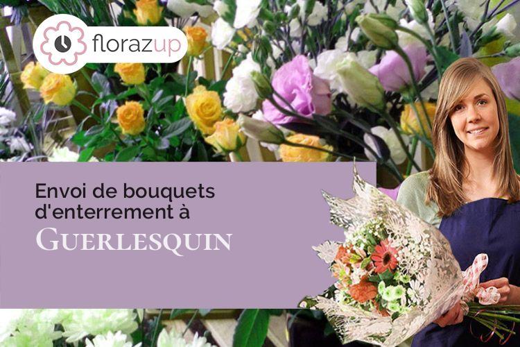 fleurs deuil pour un décès à Guerlesquin (Finistère/29650)