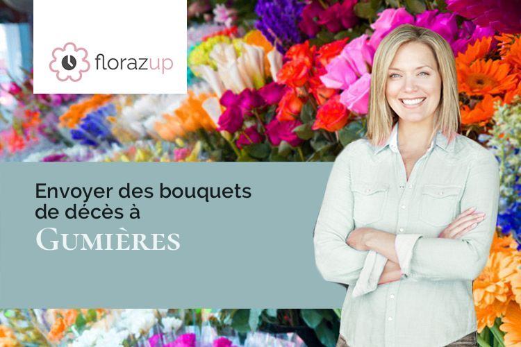 couronnes florales pour un deuil à Gumières (Loire/42560)
