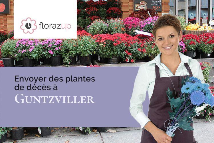 couronnes de fleurs pour un deuil à Guntzviller (Moselle/57400)