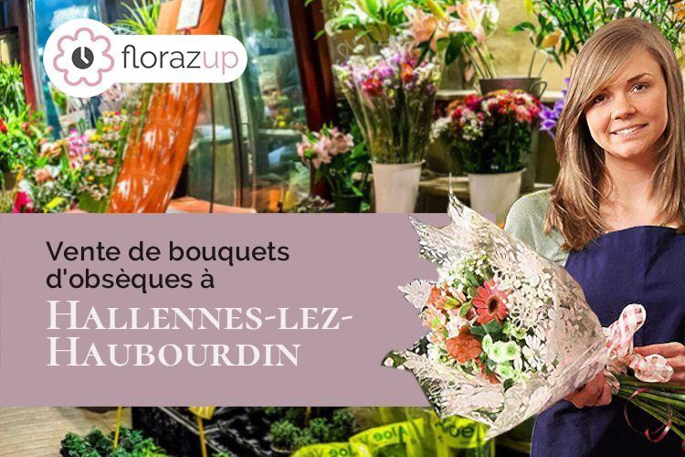 compositions florales pour un enterrement à Hallennes-lez-Haubourdin (Nord/59320)