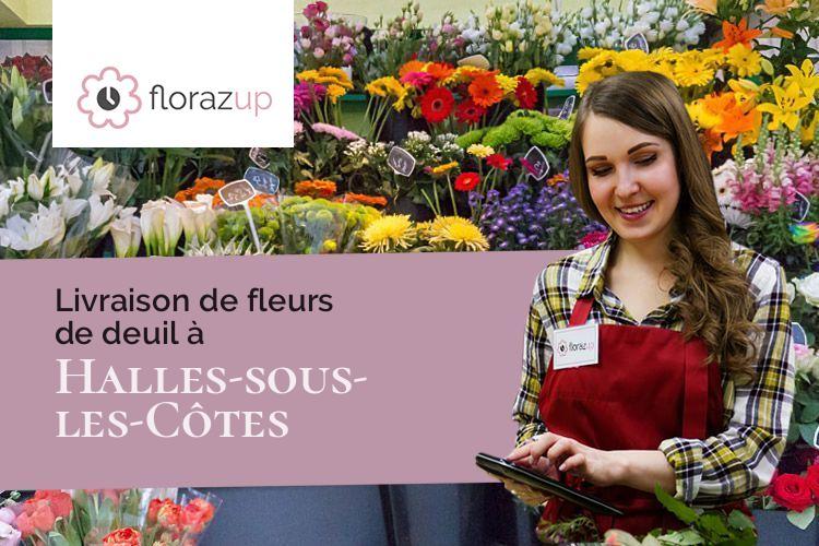 fleurs deuil pour des funérailles à Halles-sous-les-Côtes (Meuse/55700)