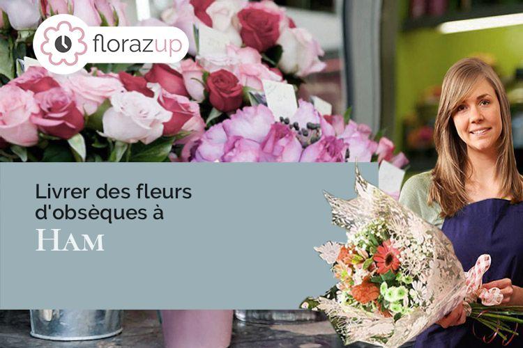 coeur de fleurs pour une crémation à Ham (Somme/80400)