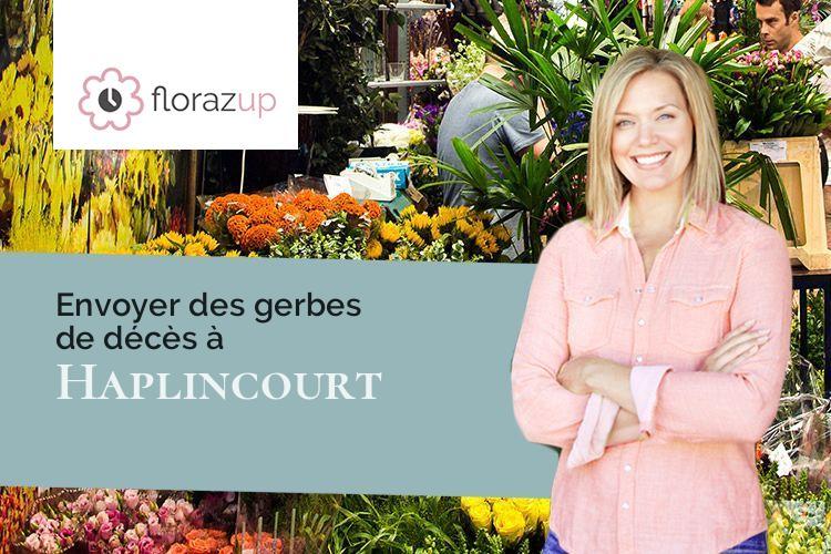 compositions de fleurs pour un deuil à Haplincourt (Pas-de-Calais/62124)