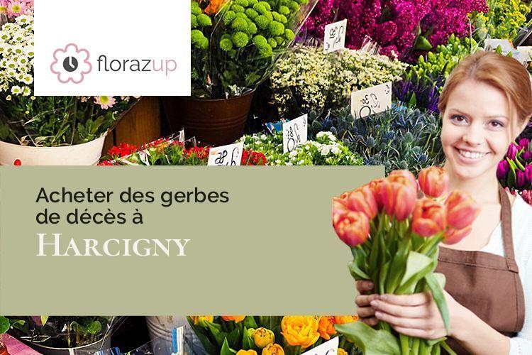 coeurs de fleurs pour des funérailles à Harcigny (Aisne/02140)