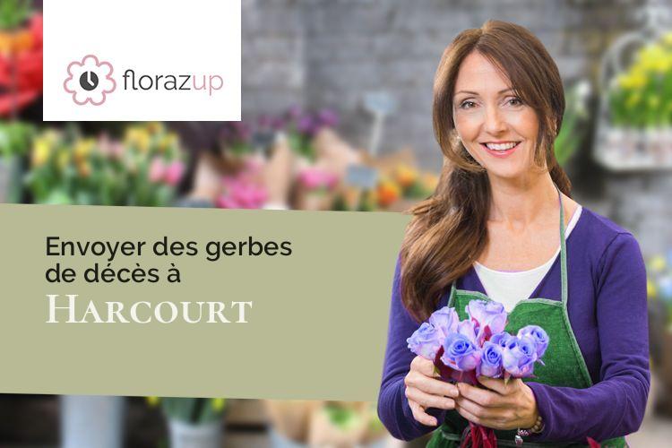 couronnes de fleurs pour un décès à Harcourt (Eure/27800)