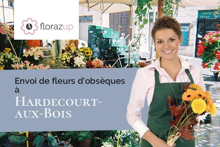 compositions florales pour un deuil à Hardecourt-aux-Bois (Somme/80360)