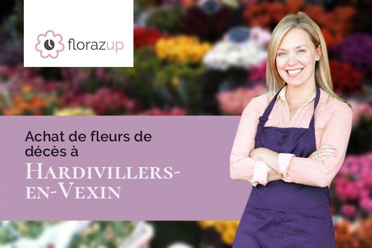gerbes de fleurs pour des funérailles à Hardivillers-en-Vexin (Oise/60240)