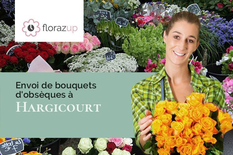 couronnes de fleurs pour un enterrement à Hargicourt (Aisne/02420)