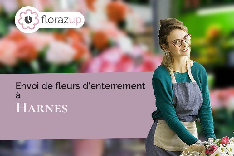 couronnes florales pour des obsèques à Harnes (Pas-de-Calais/62440)