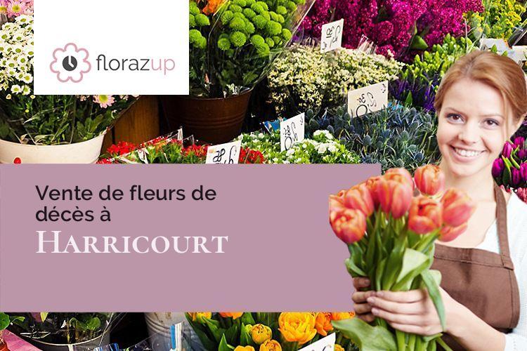 couronnes florales pour un enterrement à Harricourt (Ardennes/08240)
