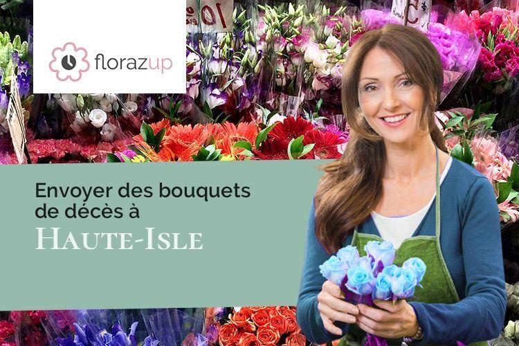 gerbes de fleurs pour une crémation à Haute-Isle (Val-d'Oise/95780)