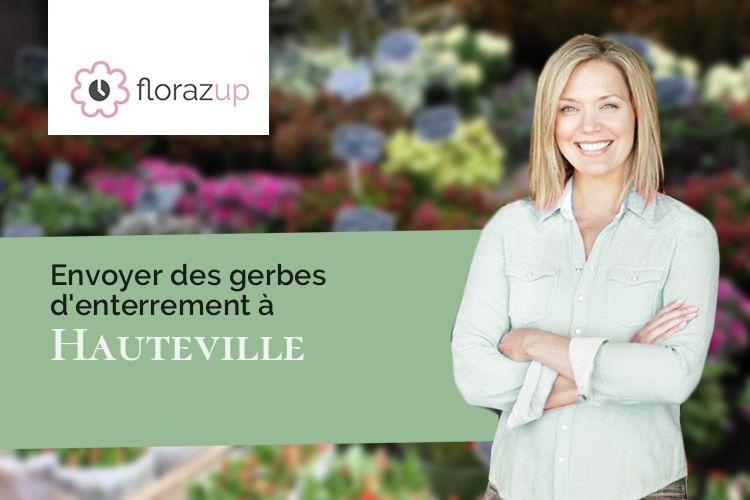 gerbes de fleurs pour des funérailles à Hauteville (Pas-de-Calais/62810)