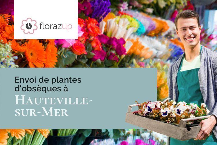 fleurs deuil pour une crémation à Hauteville-sur-Mer (Manche/50590)