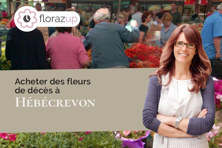 coeur de fleurs pour un décès à Hébécrevon (Manche/50180)