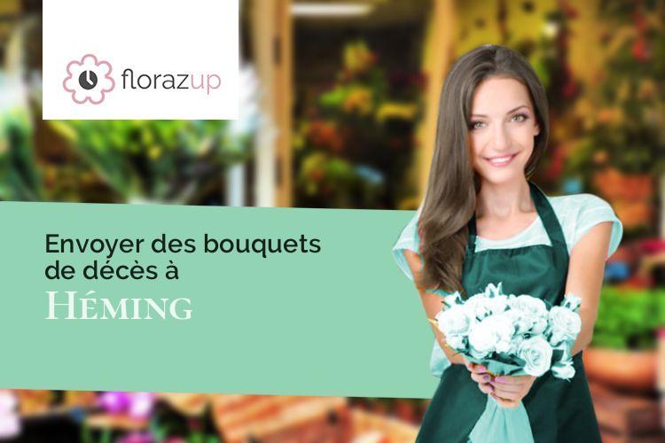 croix de fleurs pour des funérailles à Héming (Moselle/57830)
