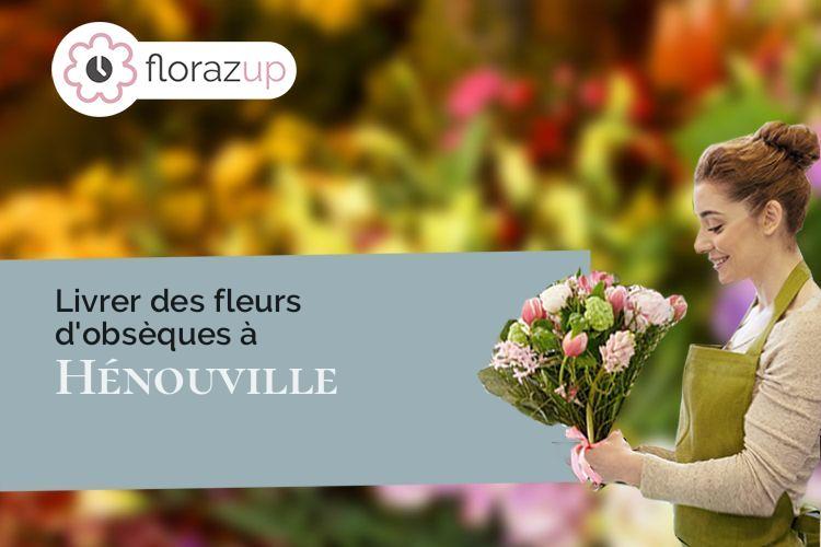 couronnes florales pour un enterrement à Hénouville (Seine-Maritime/76840)