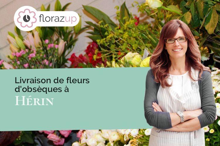 compositions florales pour un enterrement à Hérin (Nord/59195)