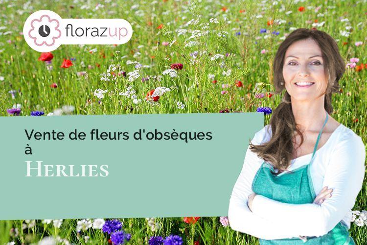 couronnes florales pour des funérailles à Herlies (Nord/59134)