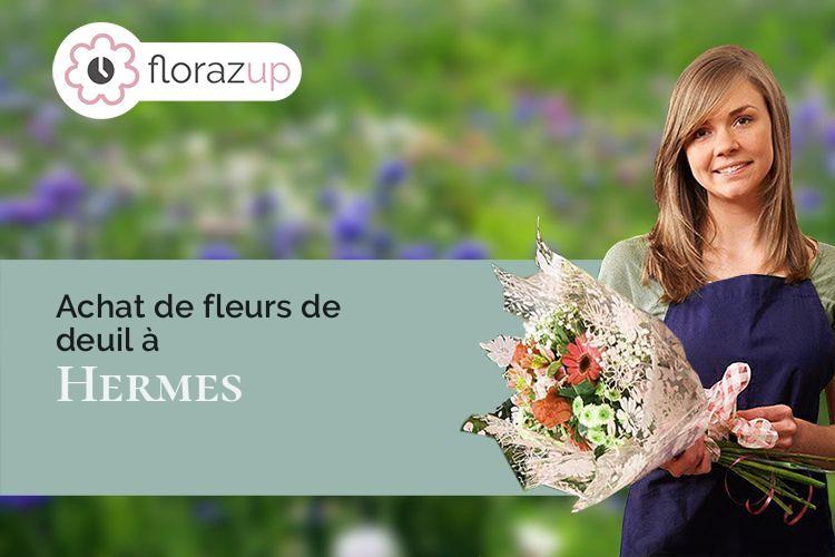 créations florales pour un décès à Hermes (Oise/60370)