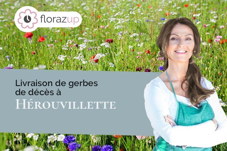 fleurs deuil pour des obsèques à Hérouvillette (Calvados/14850)