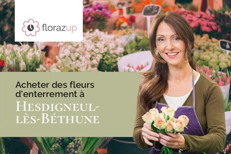 coeurs de fleurs pour des funérailles à Hesdigneul-lès-Béthune (Pas-de-Calais/62196)