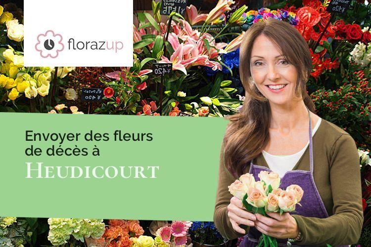 créations florales pour un décès à Heudicourt (Somme/80122)