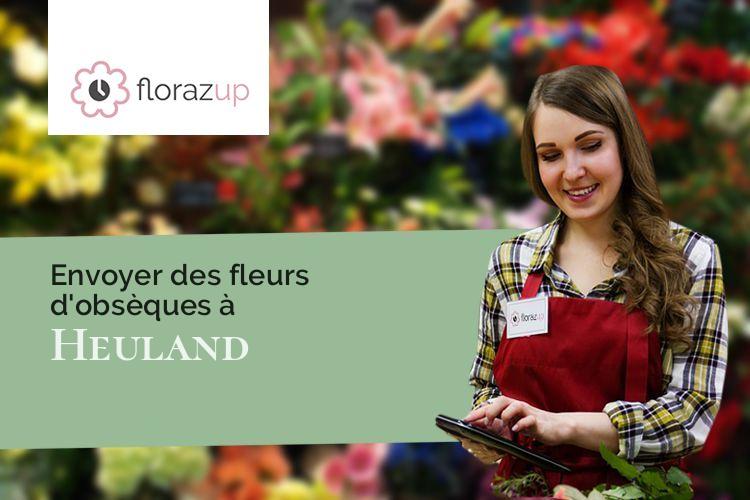 coeurs de fleurs pour un décès à Heuland (Calvados/14430)