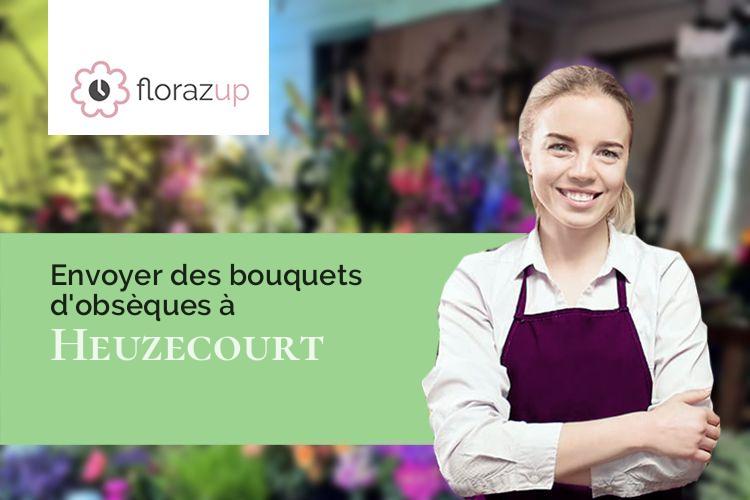 couronnes florales pour un enterrement à Heuzecourt (Somme/80370)