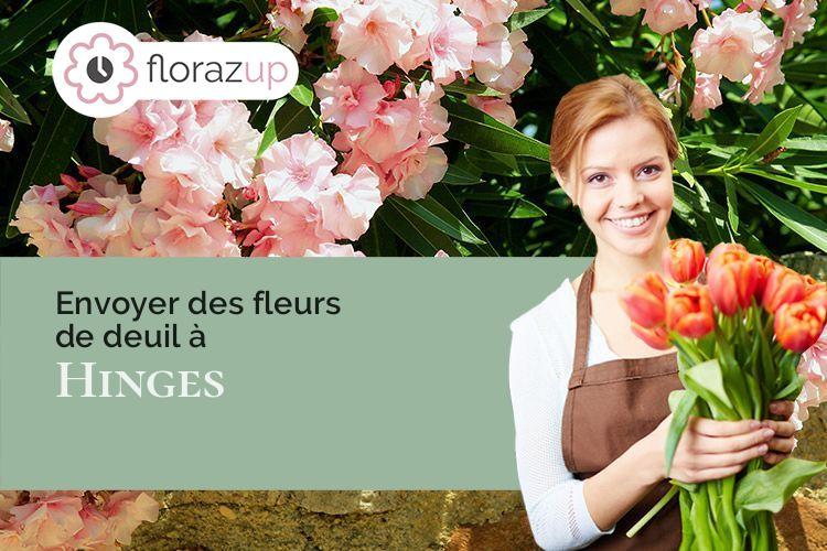 fleurs deuil pour un enterrement à Hinges (Pas-de-Calais/62232)