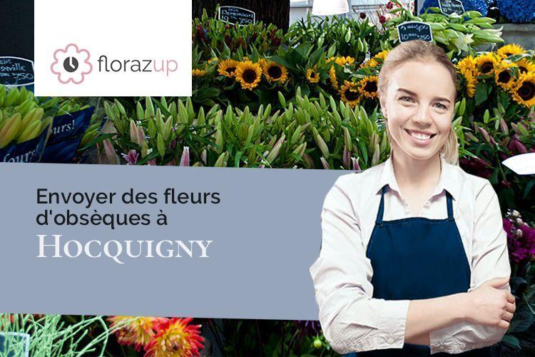 fleurs deuil pour des obsèques à Hocquigny (Manche/50320)