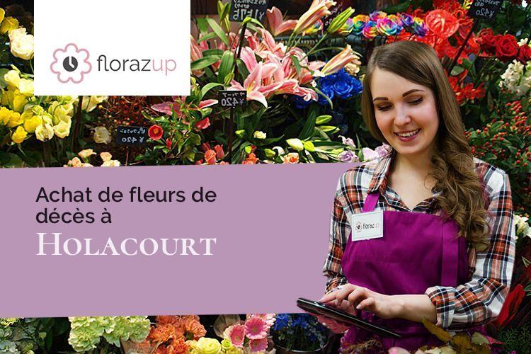 couronnes de fleurs pour un décès à Holacourt (Moselle/57380)