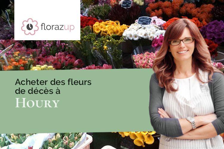 couronnes de fleurs pour un décès à Houry (Aisne/02140)