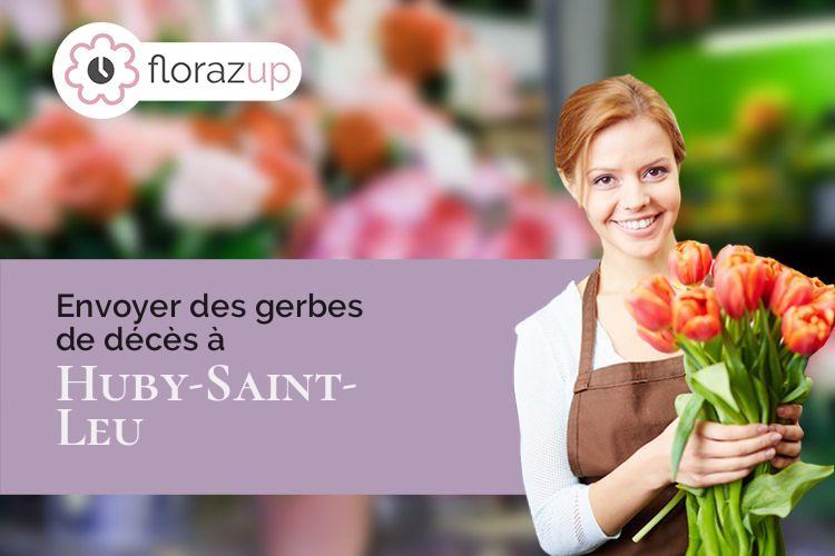 compositions florales pour un deuil à Huby-Saint-Leu (Pas-de-Calais/62140)