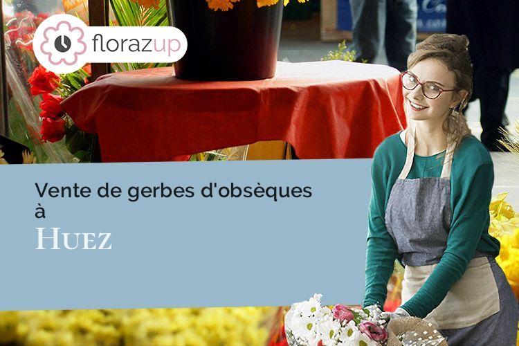 croix de fleurs pour des obsèques à Huez (Isère/38750)