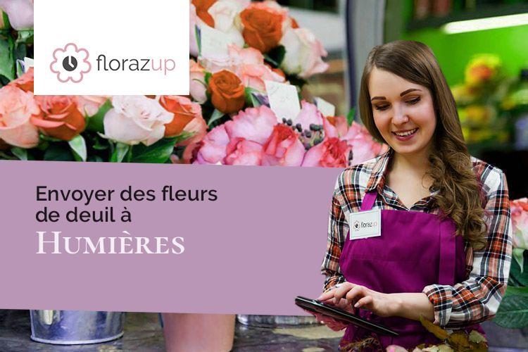 compositions de fleurs pour un deuil à Humières (Pas-de-Calais/62130)