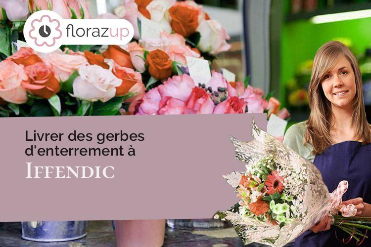 compositions de fleurs pour des obsèques à Iffendic (Ille-et-Vilaine/35750)